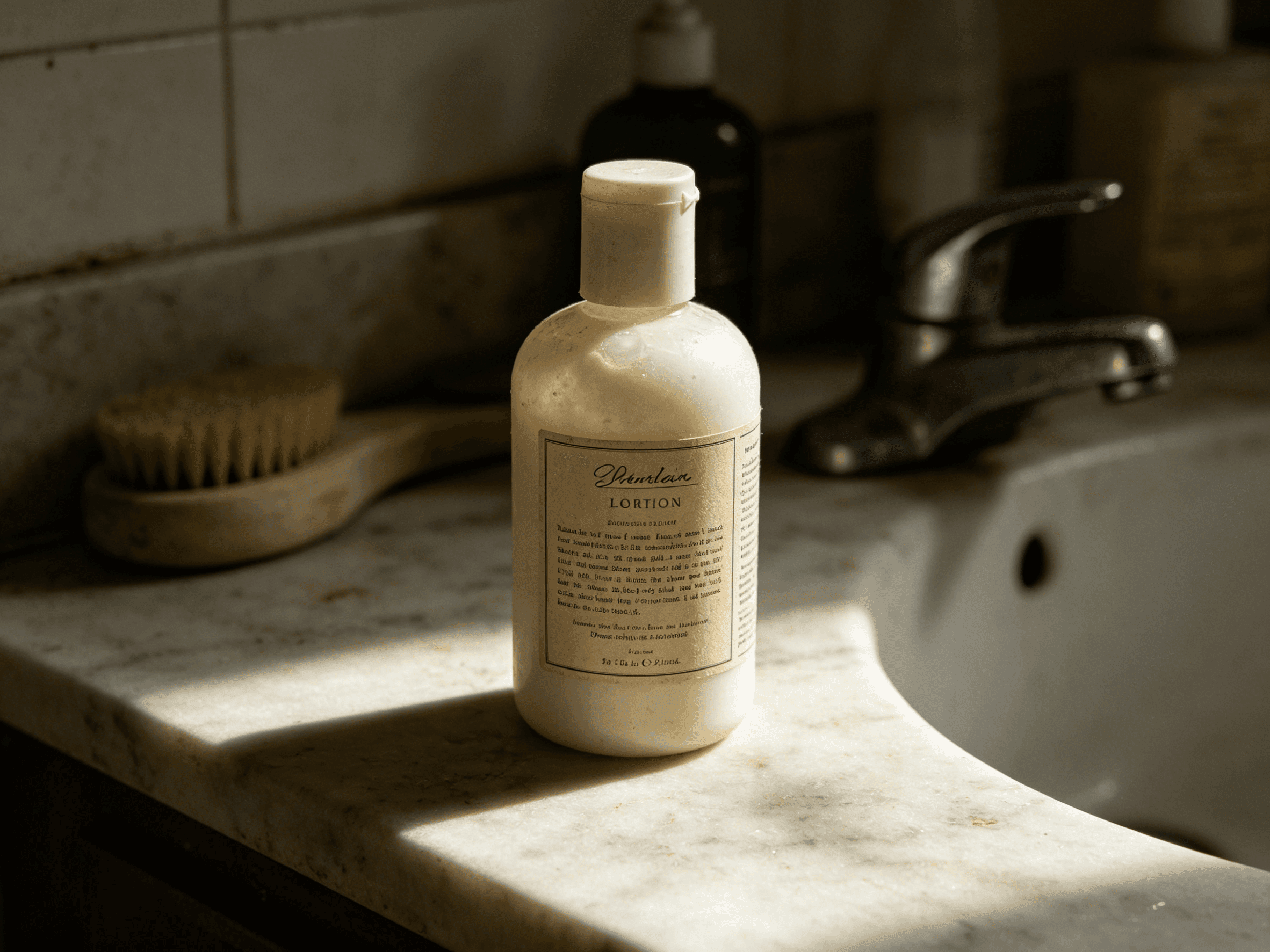 Skincare bottle photographed in a room before background cleanup